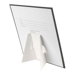 a close up of a white paper with a piece of paper sticking out of it