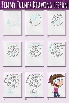 Learn How-to Draw Timmy Turner Step-by-Step Draw Cartoons, Timmy Turner, Stewie Griffin, Fairly Oddparents, The Fairly Oddparents, Peter Griffin, Drawing Lesson, Expressive Eyes, Coloring Tips