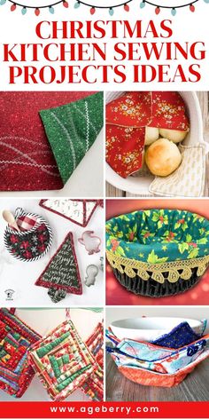 christmas kitchen sewing projects with text overlay