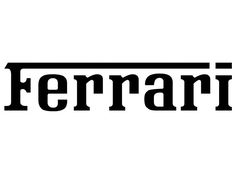 the word ferrari is written in black on a white background, and it appears to be an old - fashioned font