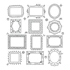 a set of hand drawn frames with different shapes and sizes for photos or video games