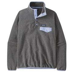 evo.com | Patagonia Sweatshirts > Perfect for spontaneous ski trips or daily jaunts to the coffee shop, the Patagonia Synchilla® Lightweight Snap-T® Pullover Fleece will add some pizzazz to any of your adventures. The warm Synchilla® fleece and reinforced collar will keep you toasty, almost as if you're cozied up in front of a roaring fire with a cup of hot chocolate (hot chocolate not included). Regular Fit Neither slim nor oversized. Yoke Seam Detail with Nylon Chest-Pocket Flap and Snap Closu Pale Periwinkle, Patagonia Pullover, Patagonia Synchilla, Pull Sweat, Womens Fleece, Patagonia Womens, Outdoor Apparel, Women Pullover, Fair Trade