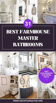 the best farmhouse house master bathrooms