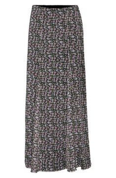 Move gracefully in this flowy skirt covered in an enchanting print. 41" center front length (size Medium) Elastic waist Lined 100% recycled polyester Machine wash, line dry Imported Floral Maxi Skirt, Flowy Skirt, Floral Maxi, Black Floral, Maxi Skirt, Womens Bottoms, Elastic Waist, Nordstrom, Size Medium