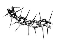 a black and white drawing of a chain