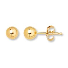 Ball Stud Earrings 4mm 14K Yellow Gold | Kay 70s Closet, Black Slip Skirt, University Plan, Movado Watches, Fine Studs, Camel Sweater, Ball Stud Earrings, Sleeper Earrings, Conch Earring