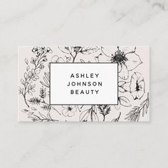 a business card with flowers on it and the words tim formal jewelry written in black ink