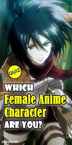 an anime character with the caption which reads, which female anime character are you?