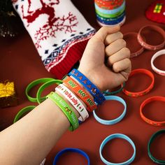 Christmas silicone bracelets include 48 pcs silicone wristbands featuring 8 different colors & patterns. The product is made of durable stretchy and flexible materials best for adults, teenagers, and kids. Ideal for everyday use as these silicone bracelets are odorless. This is made especially for people with sensitive skin so they can wear this anywhere. Materials are non-toxic and soft which ensures premium durability. Item number: 12232 Hospital Gown Pattern, Silicon Bracelet, Hospital Gown, Rubber Bracelets, Gown Pattern, Silicone Bracelets, Retro Modern, Wristbands, Product Photography