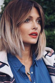 Brown Bob Haircut, Bardot Bangs, Super Hair, Haircuts For Medium Hair, Trendy Hair Color, Long Bob Hairstyles, Ombre Hair Color, Short Hair With Bangs, Blonde Ombre