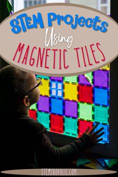 Magnet tiles are a great toy.  They’re perfect for free play and encourage kids to use imagination and coordination to build.  Magnet tiles also make a great teaching tool. With a bit of creativity,  there are many activities with magnetic tiles that are fun and engaging.  We’ve compiled a list of our favorite magna tile activities your kids will love. Click to find kids activities, STEM challenges, STEAM projects and science experiments at STEMtropolis.com Preschool Magnet Activities, Pre K Stem Activities, Stem Art Projects For Kids, Toddler Stem Activities, Magna Tiles Ideas For Kids, Magnet Stem, Third Grade Science Experiments, Stem Activities For Toddlers, Renewable Energy Activities