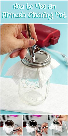 how to use an airbrush cleaning pot