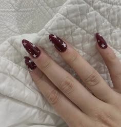 Dark Red Nails, August Nails, Ideas Uñas, Blush Nails, Oval Nails, Minimalist Nails