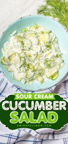 Cucumber Salad with Sour Cream is the ultimate summer side dish! Made with fresh cucumbers, onions, and sour cream, this creamy cucumber salad comes together with minimal effort to create a summer salad that everyone will enjoy! Sour Cream Cucumber Salad, Cream Cucumber Salad, Cucumber Salad With Dill, Creamed Cucumber Salad, Salad With Sour Cream, Salad With Dill, Creamed Cucumbers, Creamy Cucumber Salad, Cucumbers And Onions