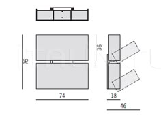 an image of a drawing of a couch with the top section open and bottom part closed