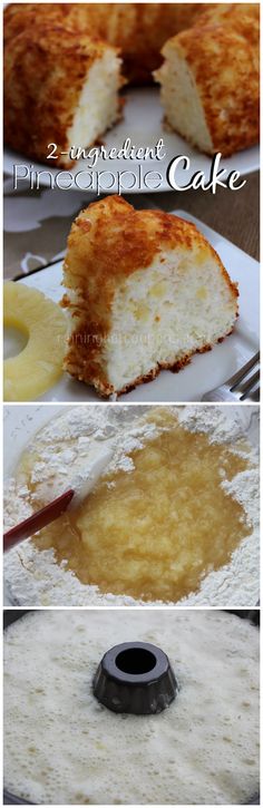 there are three pictures of different types of cake