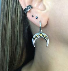 Two toned Moon phase hoops are made of 316L Stainless steel . Moon is detachable, can wear as simple hoop. Size of earrings 1 1/4 inches (from edge to edge) Moon width: 7/8 inches Hoop inner diameter: 10mm Post :0.8mm / 21G (regular post) Ships in a gift box Celestial Moon-shaped Pierced Cartilage Earrings, Celestial Moon Shaped Pierced Cartilage Earrings, Celestial Crescent Cartilage Earrings, Black Crescent Moon Charm Earrings, Black Crescent Earrings For Pierced Ears, Black Moon Phase Earrings, Celestial Crescent Moon Phase Earrings, Black Moon Charm Celestial Earrings, Black Celestial Earrings With Moon Charm