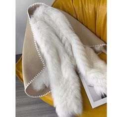 Fabric name: Genuine furMain fabric composition：Fox fur Cream Sheepskin Fur Coat With Faux Fur Trim, Cream Fur Coat With Faux Fur Lining, Cream Faux Fur Coat With Faux Fur Lining, Fluffy Beige Faux Fur Coat, White Faux Fur Outerwear With Feather Trim, White Fluffy Elegant Fur Coat, White Sheepskin Fur Coat For Fall, Elegant White Fluffy Fur Coat, White Sheepskin Outerwear With Faux Fur Trim