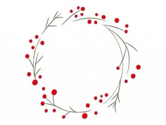 a circle made up of red berries on a white background