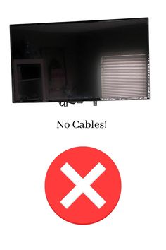 there is no cables on the wall above the microwave and below it are an x sign