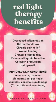 Skin & Health Benefits of Red Light Therapy Near Infrared Light Therapy, Esthetician Tips, Skincare Education, Healing Reflexology