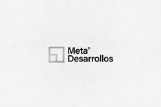 the logo for meta desarrollos is shown in black and white on a white background