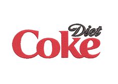 the word diet coke embroidered on a white background