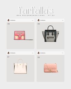 the website has many different handbags on it