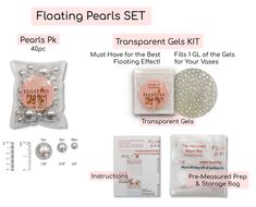 the contents of a floating pearls set