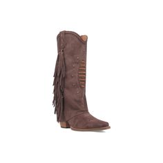 Step into a cute new look with these Dingo Women's Spirit Trail Side Fringed Leather Cowboy Boots.Click this FOOTWEAR GUIDE to find the perfect fit and more! Step into a cute new look with these Dingo Women's Spirit Trail Side Fringed Leather Cowboy Boots.Click this FOOTWEAR GUIDE to find the perfect fit and more! FEATURES Stylish fold-over design Detailed studs, distinctive stitching and tassel fringe Cushion comfort insole Soft touch suede constructionDETAILS Leather upper Polyester lining Foa Casual Suede Boots For Ranch, Brown Suede Boots For Ranch, Casual Suede Boots For Rodeo, Suede Boots With Pointed Toe For Ranch, Western Faux Leather Boots, Suede Pointed Toe Boots For Ranch, Closed Toe Boots For Rodeo In Fall, Fall Rodeo Boots, Suede Moto Boots For Rodeo With Round Toe