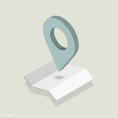 an image of a map pin on top of a piece of paper with a shadow