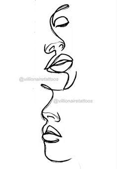 a line drawing of the face of a woman