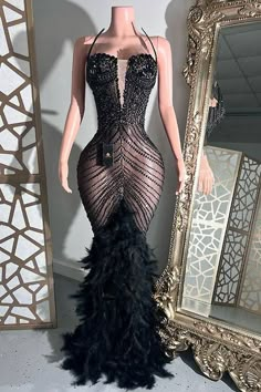 Masquerade Party Dresses, Luxury Gowns, Feather Prom Dress, Dance Ballroom, Black Ball Gown, Exquisite Gowns, Stage Costume, Prom Dress Shopping, Feather Dress