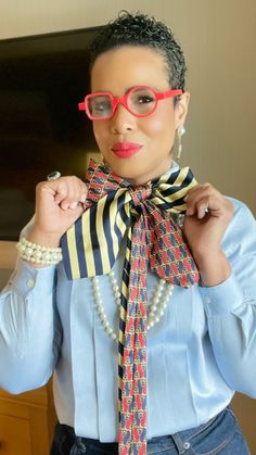 Bengela Holmes | REPOST for my new friends and old friends in case you missed it! I love this look with the wide bottom grandpa ties.❤️ #unwastedresale... | Instagram Diy Neck Tie Projects, Diy Neck Tie, Necktie Outfits For Women, Neck Tie Projects, How To Tie A Necktie, Tie Projects, Necklace Tie