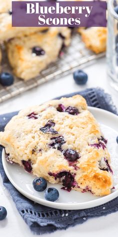 blueberry muffins cooling on a wire rack with lemon slices in the background