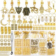 PRICES MAY VARY. Value Set:You will receive 187pcs exquisite loc jewelry,including braid charms,hair cuffs rings,dreadlock beads and more.Ample quantity can satisfy your different decorative needs,allows you to have more attractive hairstyle. Various Style:More than 30 style hair jewelry accessories for you to choose in daily life.You can mix and match different style loc charms and cuffs to accessories your hair braids.These beautiful hair accessories can make your look more unique. Wide Applic Hair Charms For Locs, Loc Charms, Braid Charms, Jewelry For Braids, Braids Dreadlocks, Hair Jewelry For Braids, Butterfly Braid, Braid Clips, Dreadlock Jewelry