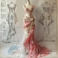 Dress Design Sketches Model, Aphrodite Inspired Outfits, Aphrodite Aesthetic Outfit, Mystical Dresses, Aphrodite Dress, Patterns Outfit, Creative Dresses, Dress Fashion Design, Royal Clothes