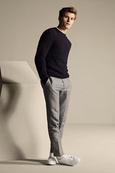 Oliver Cheshire is the new face of Marks & Spencer's Autograph A/W 2015 line | Daily Mail Online Mens Minimalist Fashion, Minimalist Mens Fashion, Minimalist Outfit Men, Minimalist Style Men, Man Styling, Oliver Cheshire, Men Office, Minimalist Clothes, Hype Men