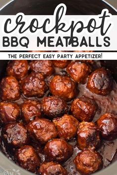 the crockpot bbq meatballs recipe is ready to be eaten