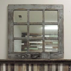 Antique Barnwood Window Wall Mirror Window Frame Mirror, Window Pane Mirror, Farmhouse Mirrors, Farmhouse Window, Square Windows, Barnwood Wall, Rustic Window, Wooden Bedroom, Rustic Mirrors