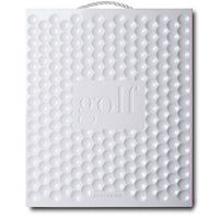 a white foam board with dots on the front and back of it, which is attached to