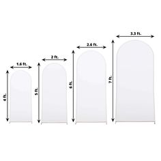 three sizes of white foam board with measurements for each side and the length of each one