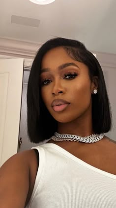 Natural Hair Bob Cut, Natural Hair Bob, Pressed Natural Hair, Silk Press Natural Hair, Short Hair Black, Weave Hair, Dope Hairstyles, Hair Laid