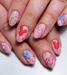 4th of July Disney Nails to Inspire Your Next Manicure Valentines Disney, Trip Nails, Character Nails