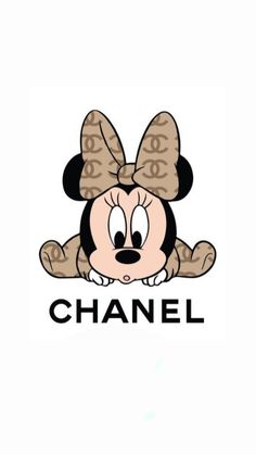 a mickey mouse with the word chanel on it's chest and ears in front of