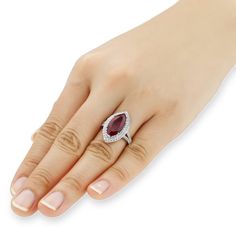 This beautiful Platinum Plated Sterling Silver Ring 3.8 carat Marquise Simulated Ruby CZ Stone Art Deco Ladies Cocktail Ring ( Size 5 to 9 ) is meticulously crafted in gleaming and durable Sterling Silver. Our stones are the highest quality diamond simulant that are polished, finely cut, loupe clean, and have an exactly similar appearance and as beautiful as to naturally occurring diamonds. All cubic zirconia stone weights are approximate and listed as diamond equivalent weight in carats. Our cl Gia Certified Pear-shaped Cubic Zirconia Ring, Gia Certified Teardrop Ring For Anniversary, Formal Teardrop Ring Gia Certified, Formal Gia Certified Lab-created Ruby Ring, Teardrop Ruby Ring With Diamond In Fine Jewelry Style, Gia Certified Silver Teardrop Ring, Teardrop Ruby Ring In Fine Jewelry Style, Silver Teardrop Gia Certified Ring, Fine Jewelry Teardrop Ruby Ring With Diamond