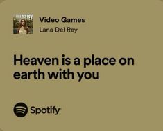 an ad for spotify with the text heaven is a place on earth with you