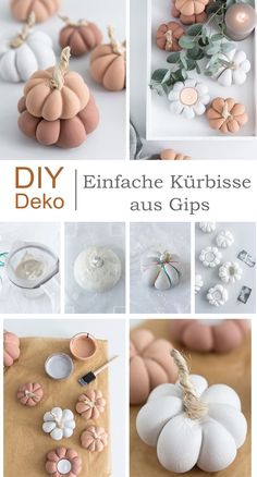 diy deko - enfache kurbisse aus gips