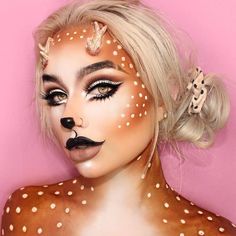 Makeup Artistique, Tatti Lashes, Xmas Makeup, Perversion Mascara, Deer Makeup, Maquillage Yeux Cut Crease, Halloweenský Makeup, Animal Makeup, Deer Costume