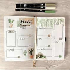 Journaling Weekly Layouts, Scrapbook Planner Ideas, Journal Designs Layout, Bullet Journal Ideas Weekly Layout, June Planner Ideas, Bullet Journal Planner Layout, Planner Themes Ideas, Journal Ideas June, Planner Aesthetic Ideas